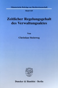 Cover Zeitlicher Regelungsgehalt des Verwaltungsaktes