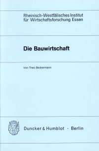 Cover Die Bauwirtschaft