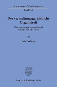 Cover Der verwaltungsgerichtliche Organstreit