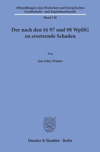 Cover Der nach den §§ 97 und 98 WpHG zu ersetzende Schaden