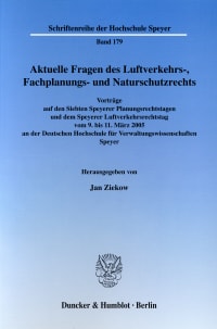 Cover Aktuelle Fragen des Luftverkehrs-, Fachplanungs- und Naturschutzrechts