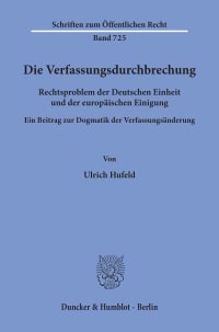 Cover Die Verfassungsdurchbrechung