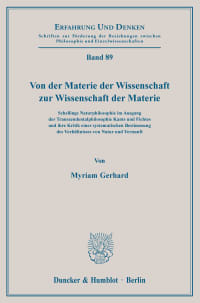 Cover Von der Materie der Wissenschaft zur Wissenschaft der Materie