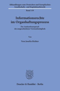 Cover Informationsrechte im Organhaftungsprozess