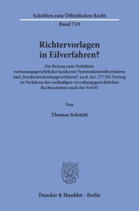 Cover Richtervorlagen in Eilverfahren?