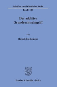 Cover Der additive Grundrechtseingriff