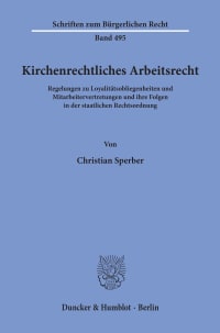 Cover Kirchenrechtliches Arbeitsrecht