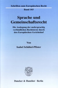 Cover Sprache und Gemeinschaftsrecht