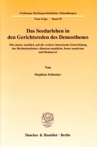 Cover Das Seedarlehen in den Gerichtsreden des Demosthenes