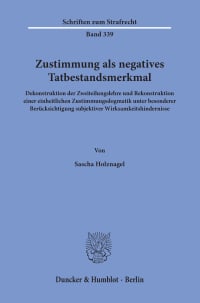 Cover Zustimmung als negatives Tatbestandsmerkmal