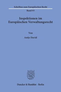 Cover Inspektionen im Europäischen Verwaltungsrecht