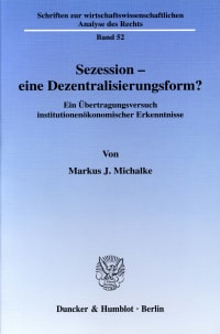 Cover Sezession - eine Dezentralisierungsform?