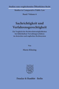 Cover Sachrichtigkeit und Verfahrensgerechtigkeit