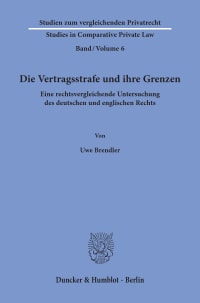 Cover Die Vertragsstrafe und ihre Grenzen