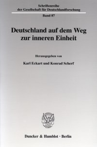 Cover Deutschland auf dem Weg zur inneren Einheit