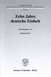 Cover Zehn Jahre deutsche Einheit