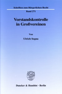 Cover Vorstandskontrolle in Großvereinen