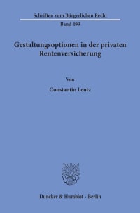 Cover Gestaltungsoptionen in der privaten Rentenversicherung