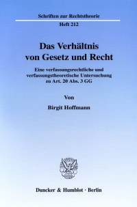 Cover Das Verhältnis von Gesetz und Recht