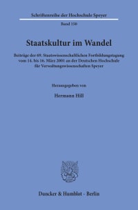 Cover Staatskultur im Wandel