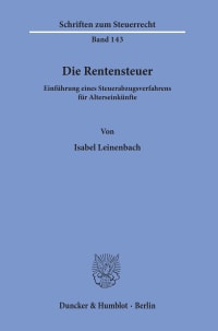 Cover Die Rentensteuer