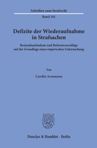 Cover Defizite der Wiederaufnahme in Strafsachen