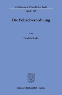 Cover Die Polizeiverordnung