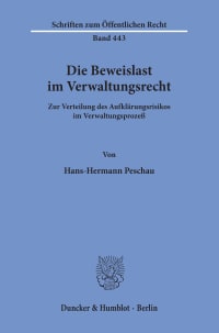 Cover Die Beweislast im Verwaltungsrecht