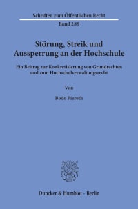 Cover Störung, Streik und Aussperrung an der Hochschule