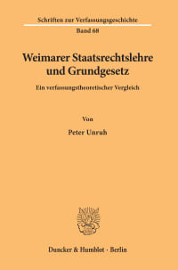 Cover Weimarer Staatsrechtslehre und Grundgesetz