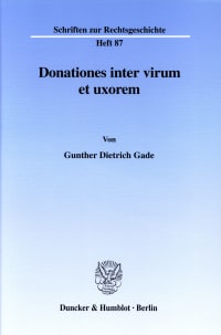 Cover Donationes inter virum et uxorem