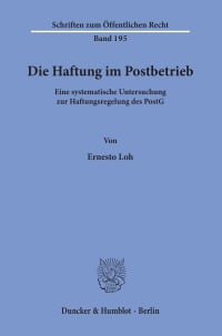 Cover Die Haftung im Postbetrieb