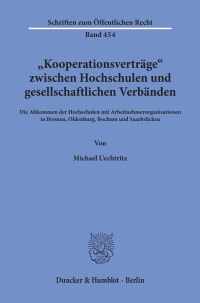 Cover »Kooperationsverträge« zwischen Hochschulen und gesellschaftlichen Verbänden