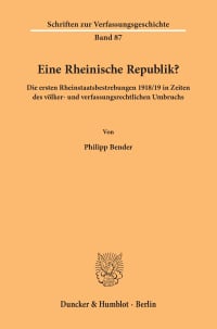 Cover Eine Rheinische Republik?