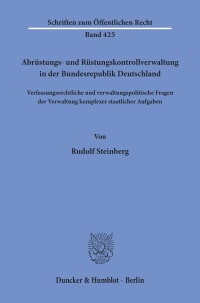 Cover Abrüstungs- und Rüstungskontrollverwaltung in der Bundesrepublik Deutschland