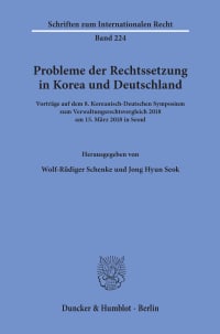 Cover Probleme der Rechtssetzung in Korea und Deutschland