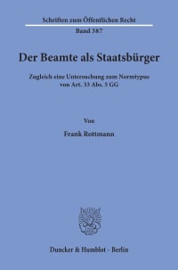 Cover Der Beamte als Staatsbürger