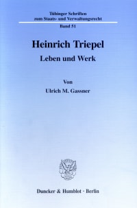 Cover Heinrich Triepel