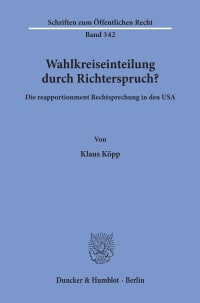 Cover Wahlkreiseinteilung durch Richterspruch?