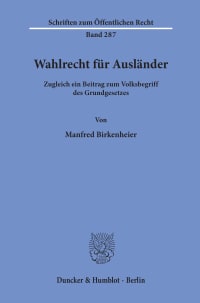 Cover Wahlrecht für Ausländer