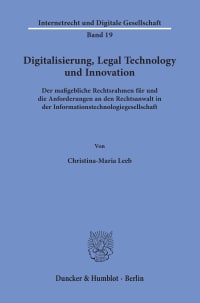 Cover Digitalisierung, Legal Technology und Innovation