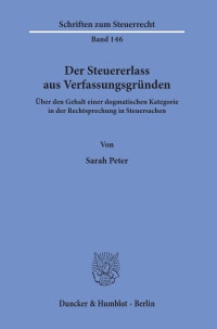 Cover Der Steuererlass aus Verfassungsgründen