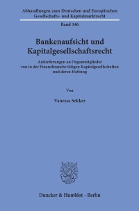 Cover Bankenaufsicht und Kapitalgesellschaftsrecht