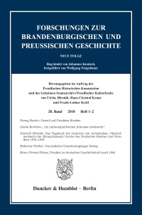 Cover Forschungen zur Brandenburgischen und Preußischen Geschichte (FBPG)