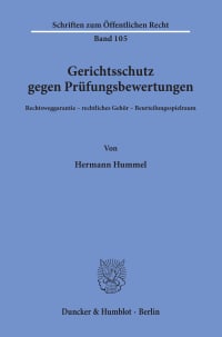 Cover Gerichtsschutz gegen Prüfungsbewertungen