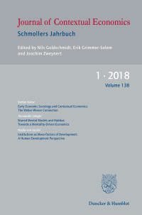Cover Journal of Contextual Economics (JCE)