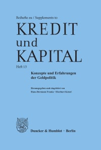 Cover Konzepte und Erfahrungen der Geldpolitik