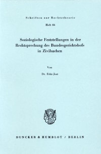 Cover Soziologische Feststellungen in der Rechtsprechung des Bundesgerichtshofs in Zivilsachen