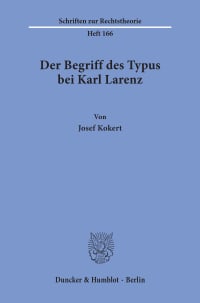 Cover Der Begriff des Typus bei Karl Larenz