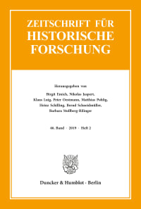 Cover Zeitschrift für Historische Forschung (ZHF)